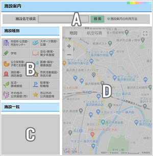 施設案内ページのキャプチャ